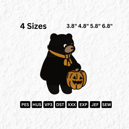 Black Bear with Pumpkin