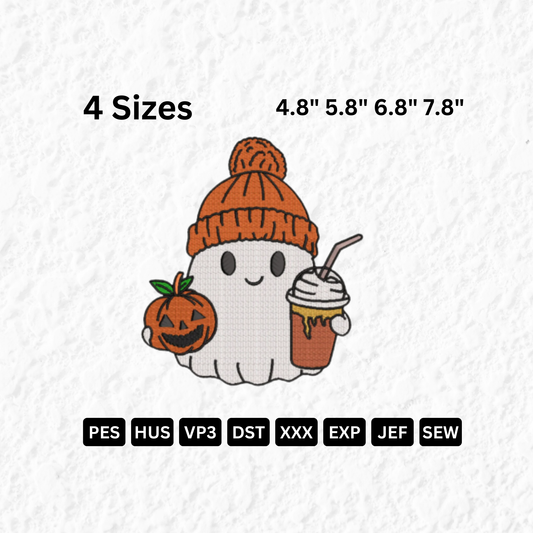 Ghost with Hat and Cream Coffee