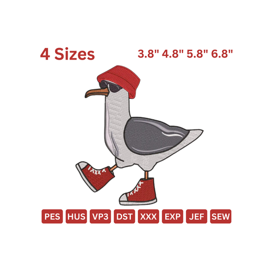 Seagull with Trainers, Hat and Glasses
