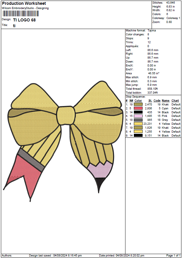 Pencil Ribbon Bow